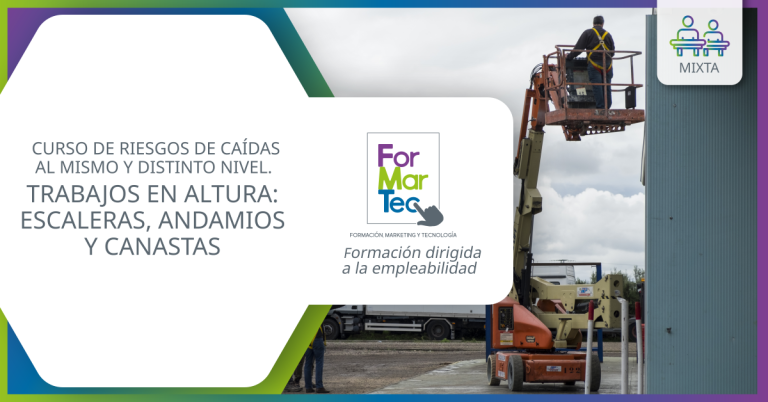 Lee más sobre el artículo CURSO DE RIESGOS DE CAÍDAS AL MISMO Y DISTINTO NIVEL. TRABAJOS EN ALTURA: ESCALERAS, ANDAMIOS Y CANASTAS